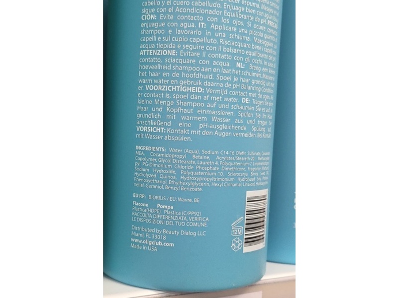 Oli G Total Refresh PH Balancing Shampoo, Sulfate Free, 33.8 fl oz/1000 mL