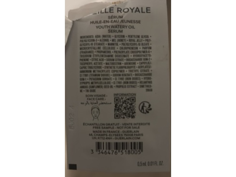Guerlain Abeille Royale Youth Watery Oil Serum, 0.01 fl oz/0.5 mL