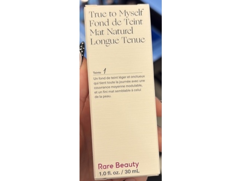 Rare Beauty True to Myself Natural Matte Longwear Foundation, 1 Fair Neutral, 1.0 fl oz/30 mL