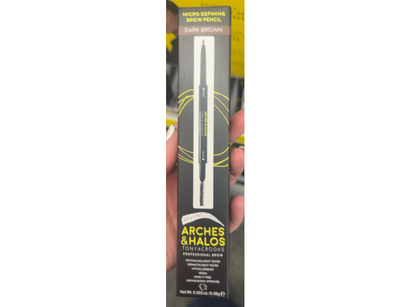 Arches & Halos Micro Defining Brow Pencil, Dark Brown, 0.003 oz/0.08 g