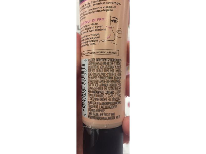L'Oreal Paris Infallible Total Cover Foundation, 301 Classic Ivory, 1 fl oz/30 mL