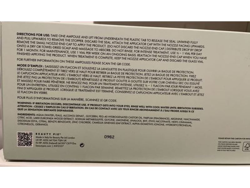 Beauty Pie Renewed Density Anti Hair Loss Ampoules, 0.27 fl oz/8 mL