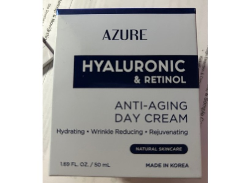 Azure Anti-Aging Day Cream, Hyaluronic & Retinol, 1.69 fl oz/50 mL