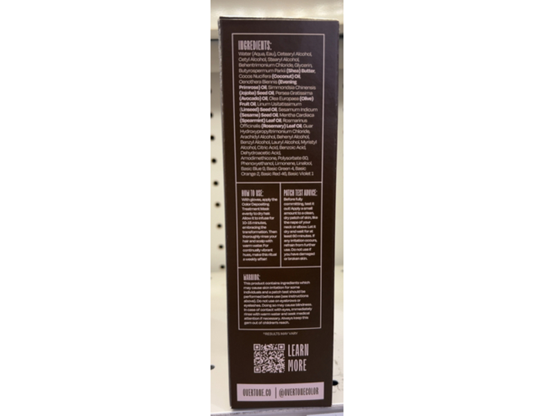 Overtone Espresso Color Depositing Treatment Mask, Espresso Brown, 4.5 fl oz/133 mL