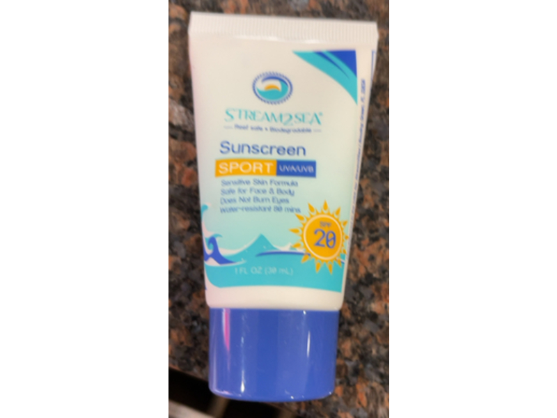 Stream2Sea Sport Sunscreen, SPF 20, 1 fl oz/30 mL