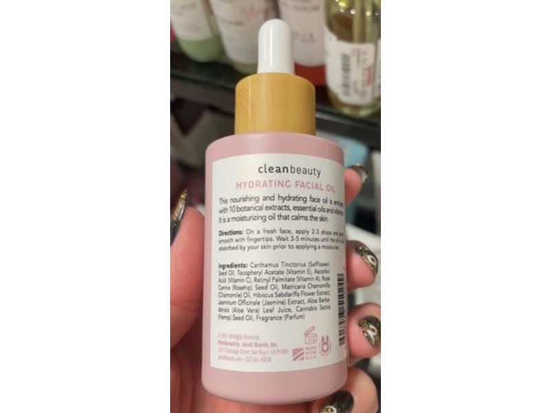 Clean Beauty Hydrating Facial Oil, Rose Petal, 54 mL