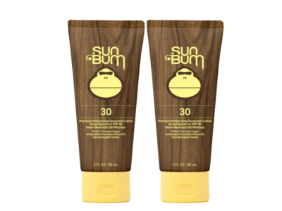 Sun Bum Moisturizing Sunscreen Lotion, SPF 30, 3 fl oz/88 mL, Pack Of 2