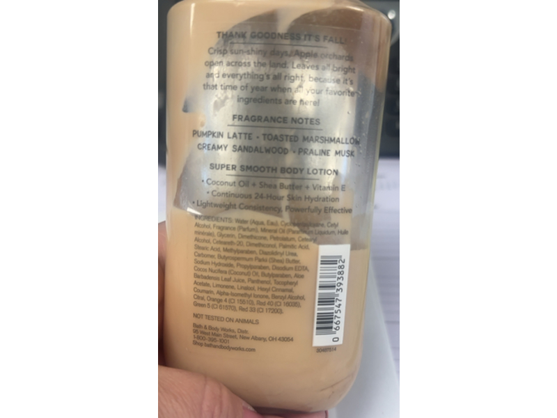 Bath & Body Works Super Smooth Body Lotion, Marshmallow Pumpkin Latte, 8 fl oz/236 mL