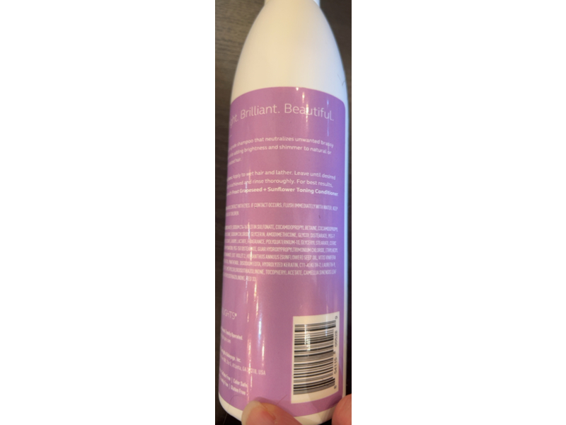 Sunlights Violet Toning Shampoo, Grapeseed + Sunflower, 12 fl oz/355 ml