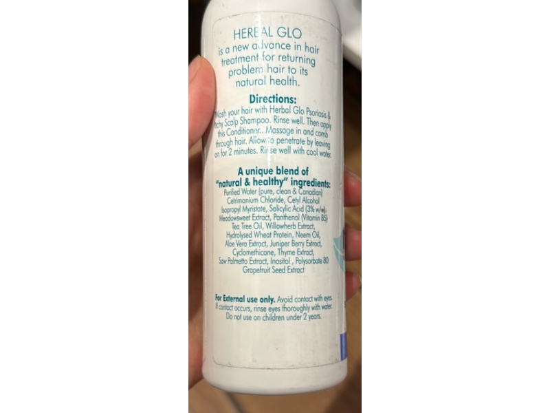 Herbal Glo Psoriasis Itchy Scalp Conditioner, 8 fl oz/250 mL