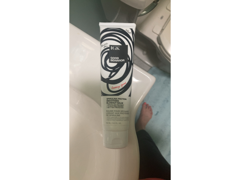 IGK Good Behavior Spirulina Protein Smoothing Blowout Balm, 5 fl oz/150 mL