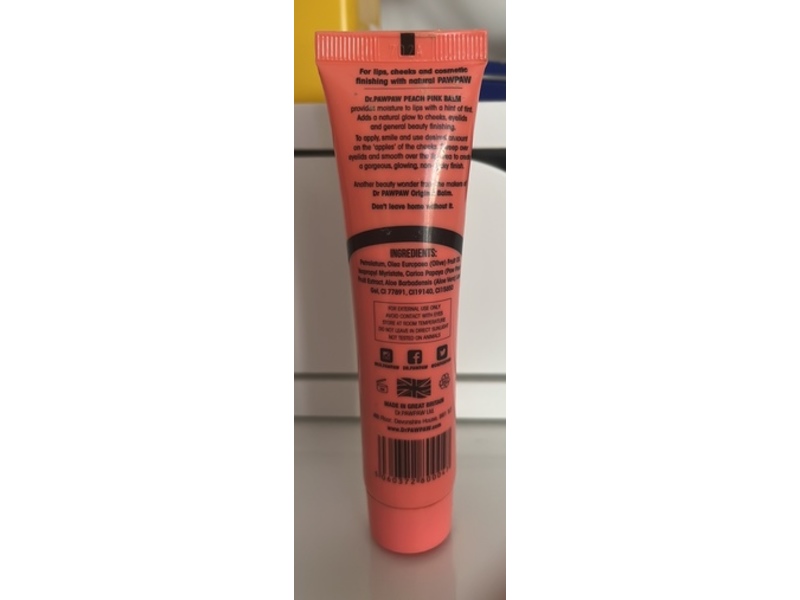 Dr. Paw Paw Tinted Peach Pink Balm, 0.85 fl oz/25 mL