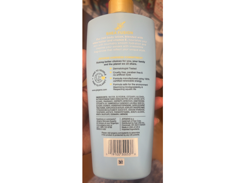 Jergens Shea Fusion Body Lotion, Vanilla Crush, Shea Butter & Vitamin E, 14 fl oz/414 mL