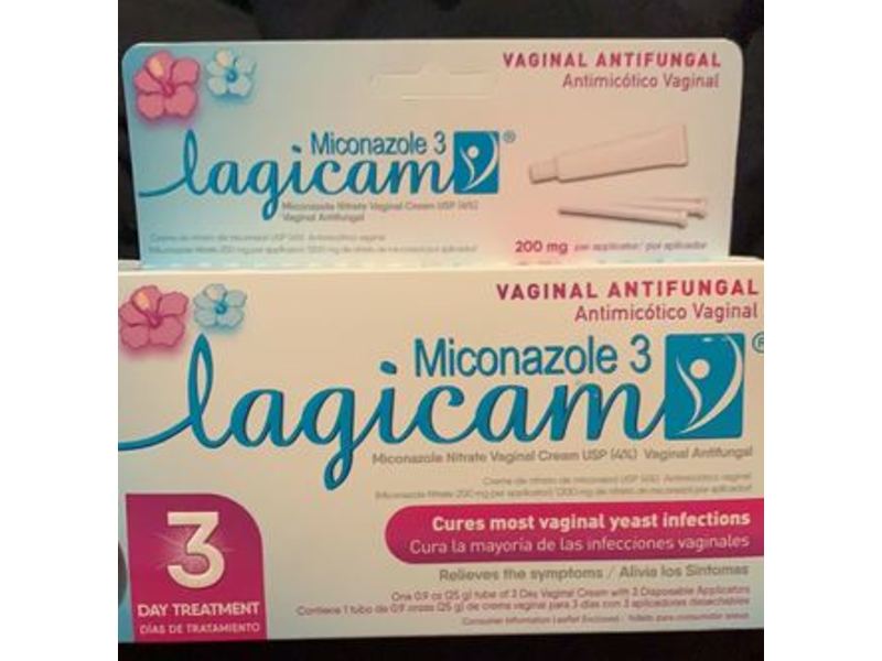 Lagicam V Yeast Infection 3 Day Treatment, Vaginal Antifungal, Miconazole 3, 0.9 oz/25 g