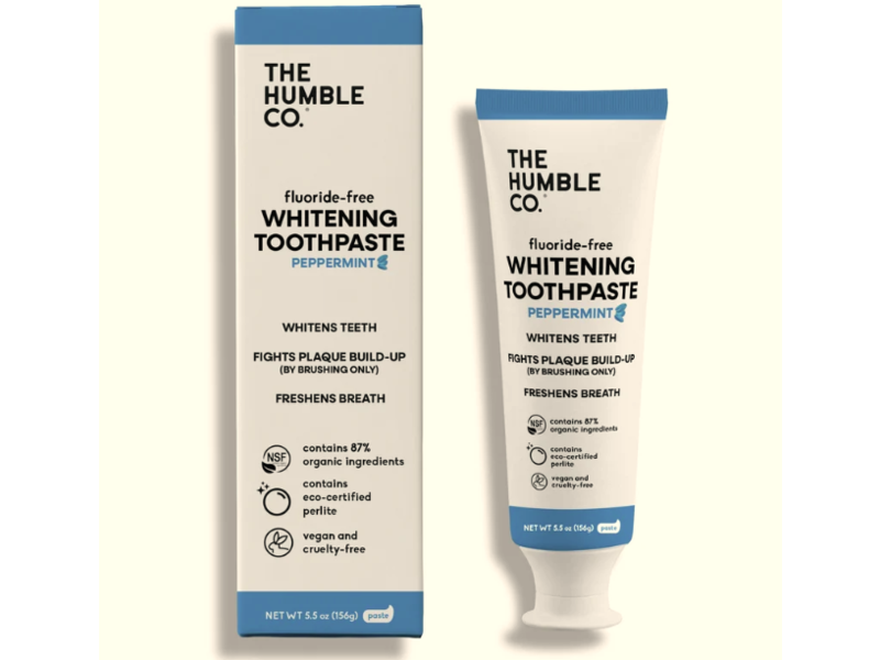 The Humble Co. Whitening Toothpaste, Peppermint, 5.5 oz/156 g, Pack Of 2