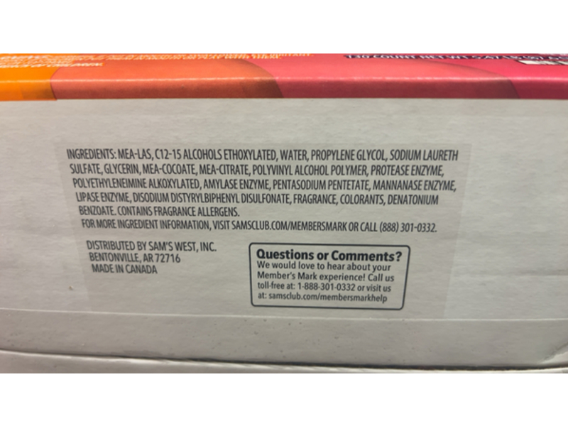 Member's Mark Laundry Power Pacs, Blooming Breeze, 87.6 oz/2.48 kg, 130 Count, Pack Of 2