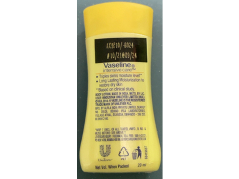 Vaseline Intensive Deep Moisture Body Lotion, Non-Greasy, 20 mL