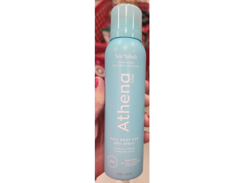 Athena Club Full Body Deo Dry Spray, Sea Splash, 4 oz/113 g