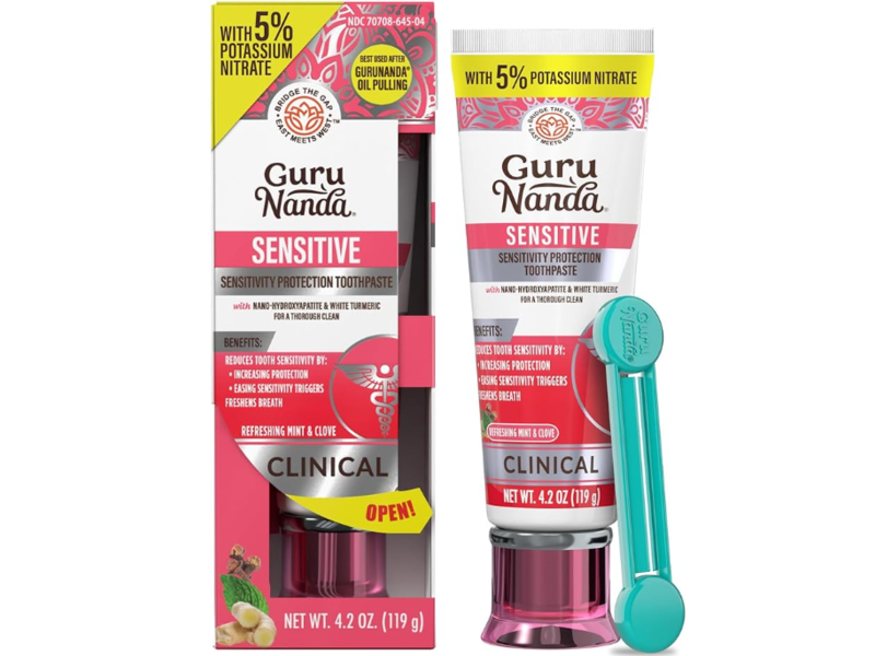 Gurunanda Sensitive Protection Toothpaste, Refreshing Mint & Clove, 4.2 oz/119 g