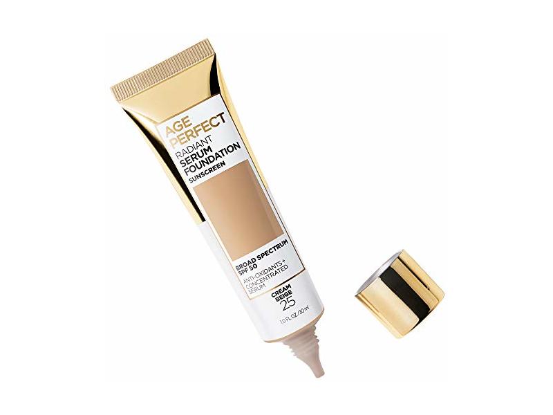 L'Oreal Paris Age Perfect Radiant Serum Foundation with SPF 50, Cream Beige, 1 Ounce