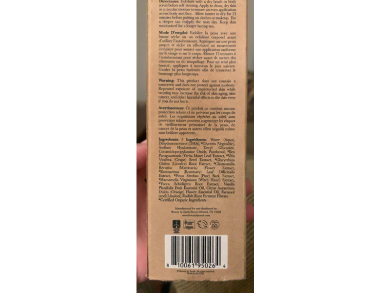 Beauty By Earth Self Tanner Mousse, Fair To Medium, 3.3 fl oz/97.5 mL