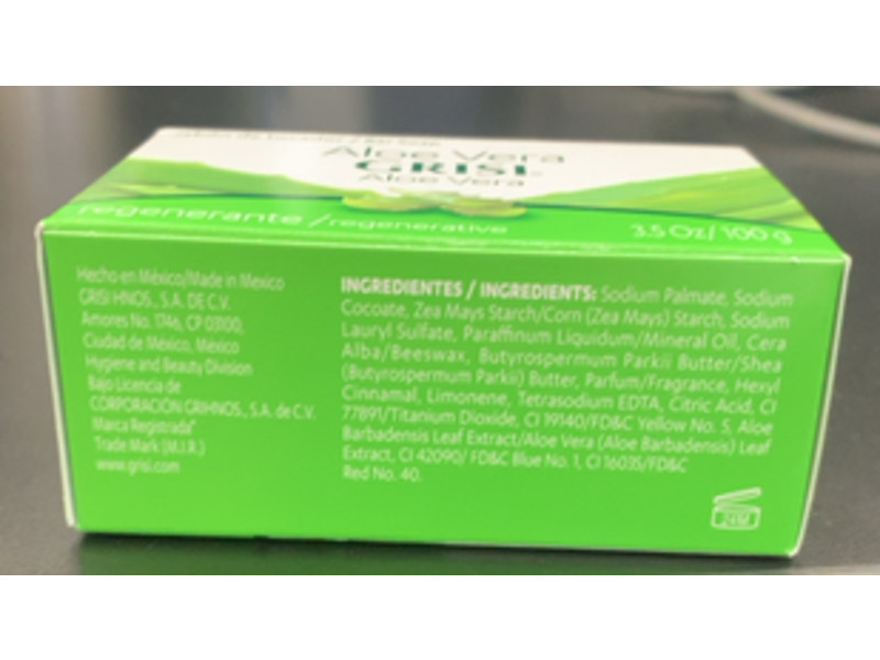 Grisi Regenerative Bar Soap, Aloe Vera, 3.5 oz/100 g