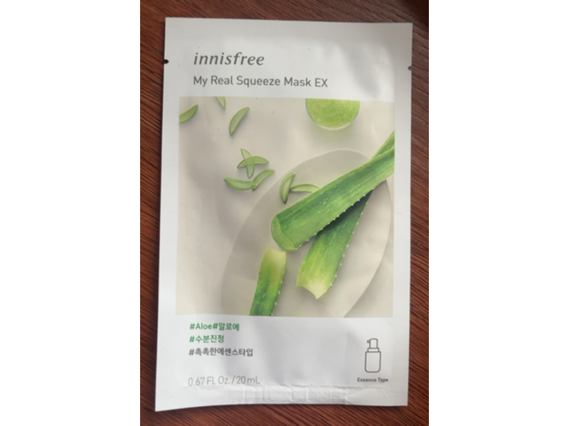 Innisfree My Real Squeeze Mask Ex, Aloe, 0.67 fl oz/20 mL