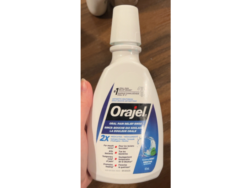 Orajel Oral Pain Relief Rinse, Soothing Mint, 473 mL