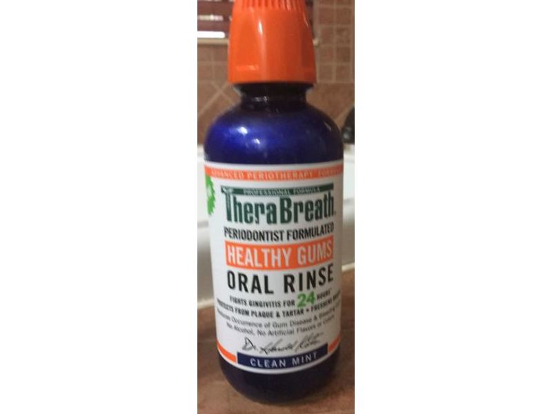 Therabreath Healthy Gums Oral Rinse, Clean Mint, 16 fl oz / 473 mL