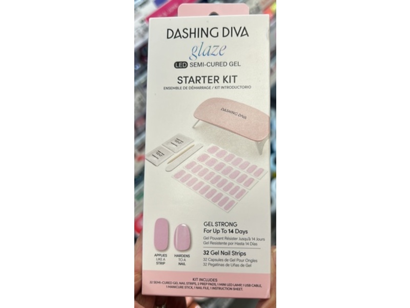 Dashing Diva Glaze Semi-Cured Gel Starter Kit, Powder Pink