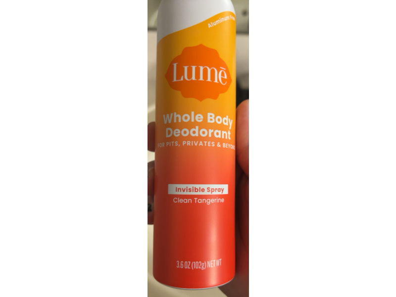 Lume Whole Body Deodorant, Invisible Spray, 3.6 oz/102 g, Pack of 2