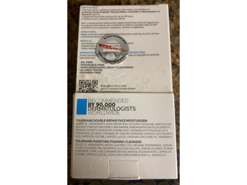 La Roche-Posay Double Repair Face Moisturizer + Toleriane Purifying Foaming Cleanser