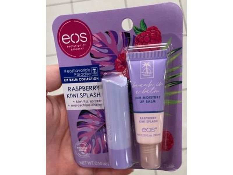 eos Flavor Lab Super Soft Shea Lip Balm, Raspberry Kiwi Splash, 2 Pack