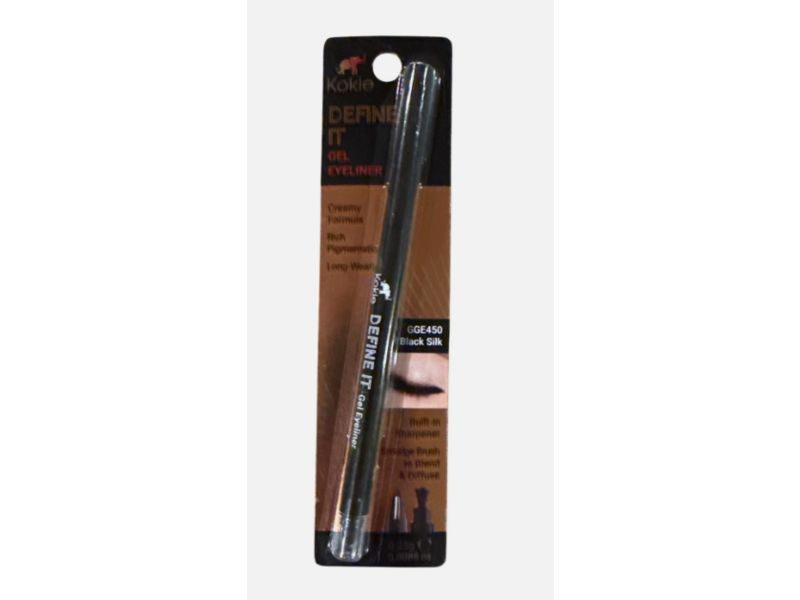 Kokie Define It Gel Eyeliner, Black Silk, 0.0088 oz/0.25 g