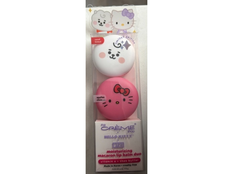 The Creme Shop x Hello Kitty Moisturizing Macaron Lip Balm Duo, Vitamin E + Shea Butter, BT21 Baby, 0.52 oz/15 g