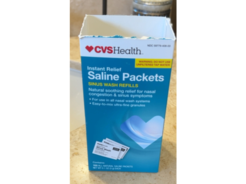 CVS Health Saline Packets Sinus Wash Refills, 0.1 oz, 100 Count