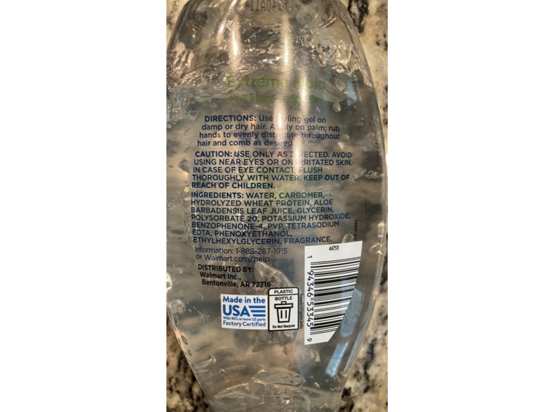 Equate Extreme Hold Pro Styling Hair Gel, Aloe Vera, 17.64 oz/500 g