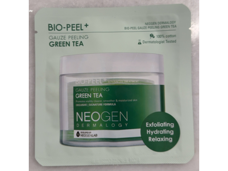 Neogen Dermalogy Bio-Peel Gauze Peeling, Green Tea, 0.32 fl oz/9.5 mL