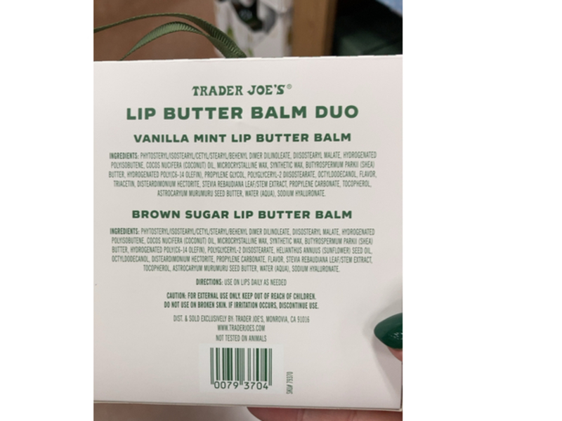 Trader Joe's Lip Butter Balm Duo, Vanilla Mint + Brown Sugar, 0.52 oz/15 g