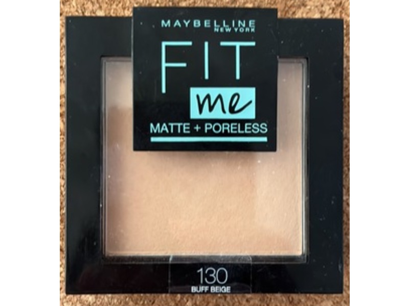 Maybelline New York Fit Me! Matte + Poreless Powder Foundation, 130 Buff Beige, 0.29 oz/8.5 g