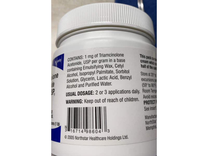 Triamcinolone Acetonide Cream 0.1%, 454 g, NorthStar (Rx)