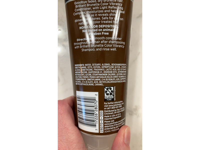 John Frieda Brilliant Brunette Color Glowing Conditioner, 10.1 fl oz/298 mL