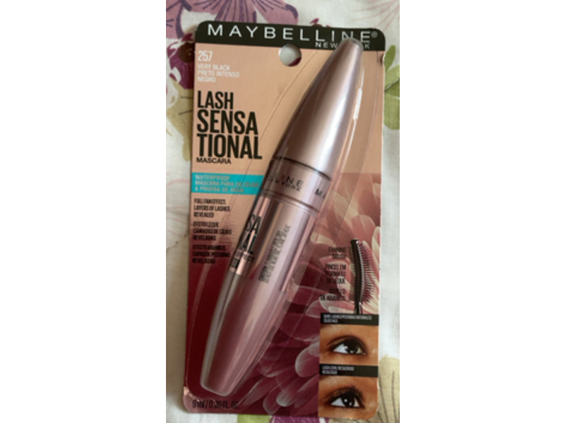 Maybelline Lash Sensational Waterproof Mascara, Black, 0.30 fl oz/9 mL