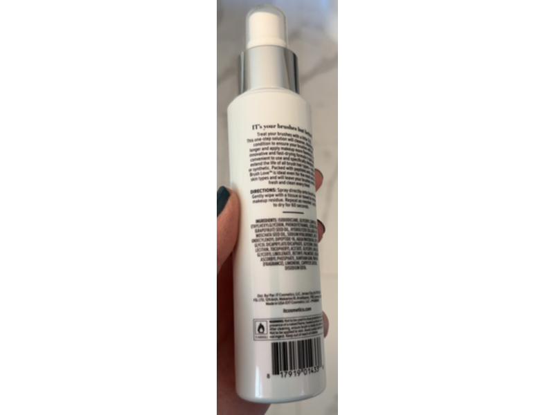 It Cosmetics Brush Love Instant Makeup Brush Cleaner, Collagen-Peptides & Vitamin A,C& E, 3.4 fl oz/100 mL
