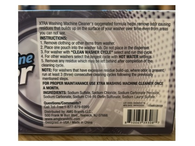Xtra Deep Cleaning Formula Washing Machine Cleaner, 7.9 oz/224 g, 3 Count