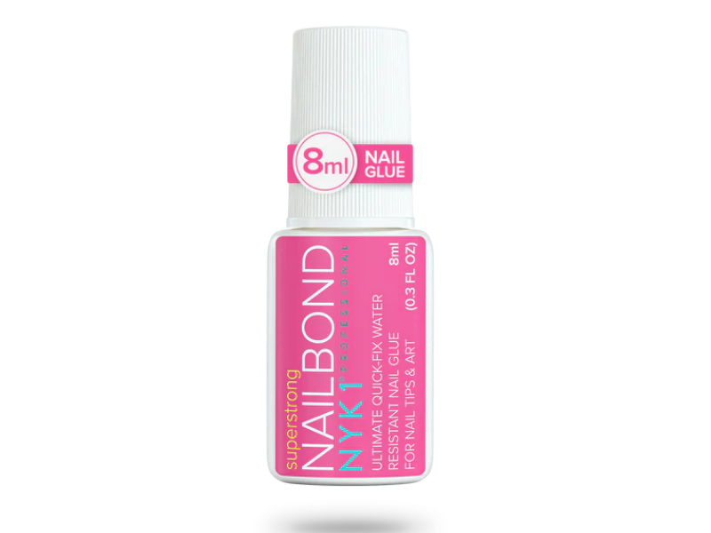 Nyk1 Super Strong Nail Bond Ultimate Quick-Fix Water Resistant Nail Glue, 0.3 fl oz/8 mL