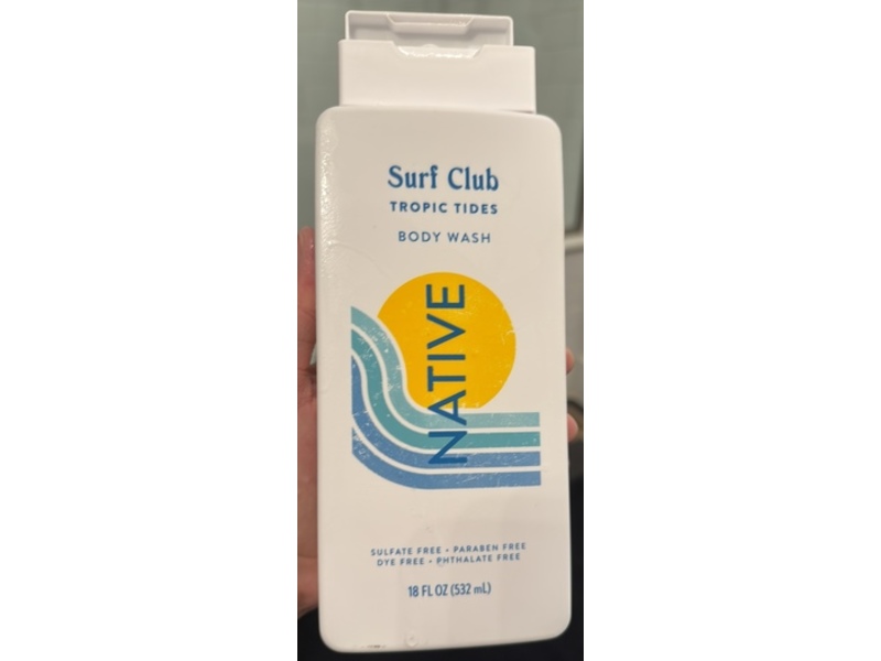 Native Surf Club Tropic Tides Body Wash, Crisp Juniper & Sea Salt Breeze, 18 fl oz/532 mL, Pack of 2
