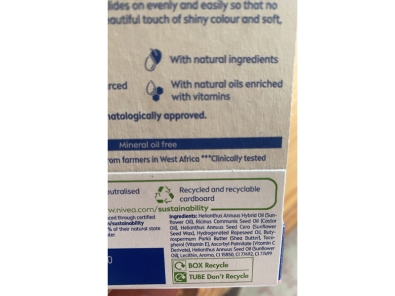 Nivea Caring Lip Balm, Cherry Shine, 4.8 g