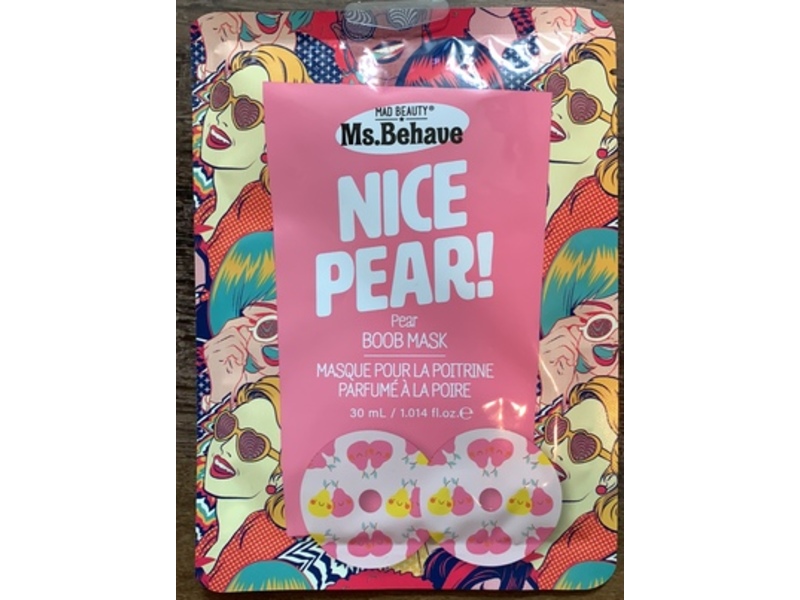 MAD Beauty Ms.Behave Boob Mask, Nice Pear, 1.014 fl oz/30 mL