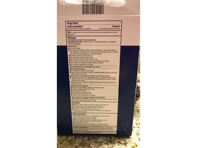 Equate Hair Regrowth Treatment for Men, 2.11 oz/60 g (3 cans)